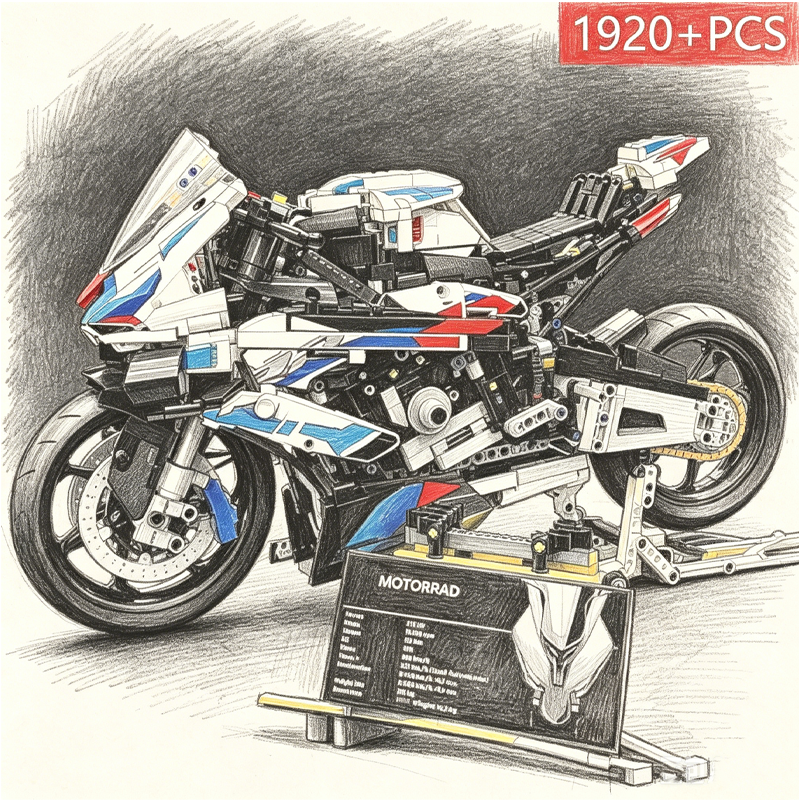 Party Games Group - Motorcycle Building Bocks Simulation Motorcycle Model