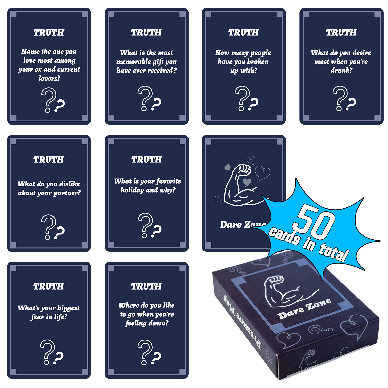 50Pcs Party Game Cards for Adu - Party Games Group recension och pris