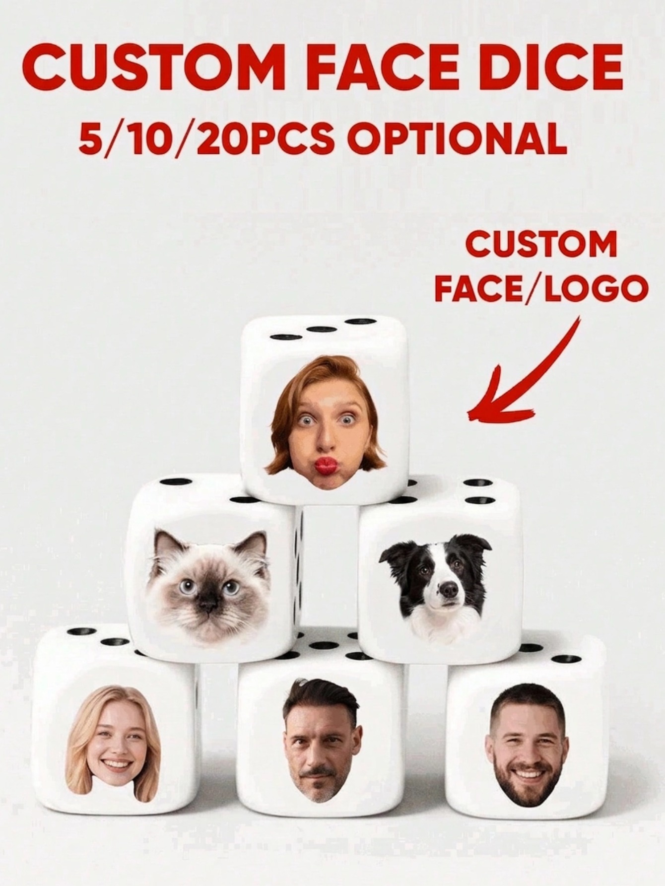 Custom Face Dice Personalized  - Party Games Birthday recension och pris