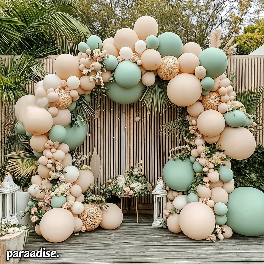126pcs Dusty Green Pink Balloo - Party Games Using Balloons recension och pris