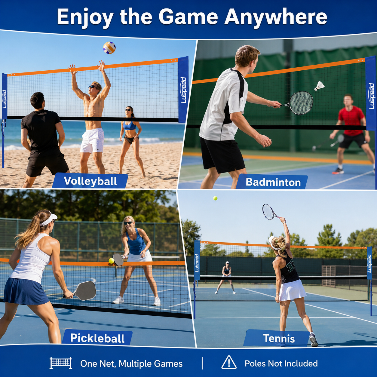 Portable Volleyball Net Outdoo - Badminton Set Garden recension och pris