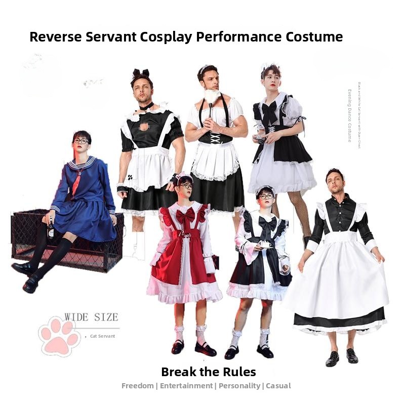 Comical Male Maid Skirt Costum - Party Games Crossplay recension och pris